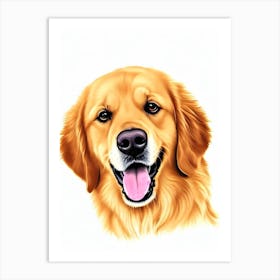 Golden Retriever Illustration Dog Art Print