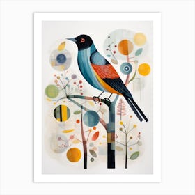 Bird Painting Collage Cowbird 2 Art Print