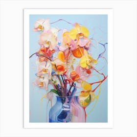 Abstract Flower Painting Orchid 1 Art Print