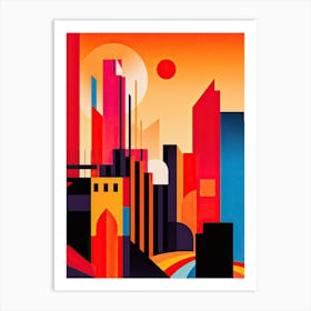 Gold Coast, Australia, Bold Outlines 1 Art Print