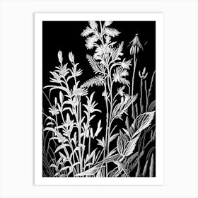 Fireweed Wildflower Linocut 1 Art Print