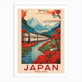 Oirase Stream, Visit Japan Vintage Travel Art 2 Art Print