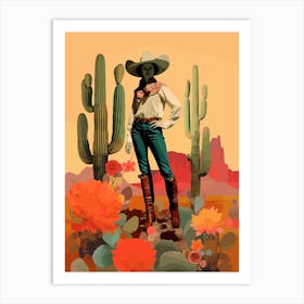 Collage Of Cowgirl Cactus 3 Art Print