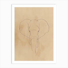 Elephant - Boho, Line Art 2 Art Print