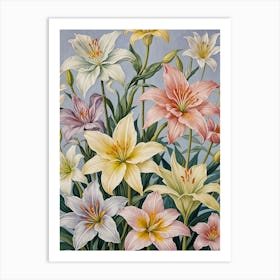 Lilies In Pastel Art Print