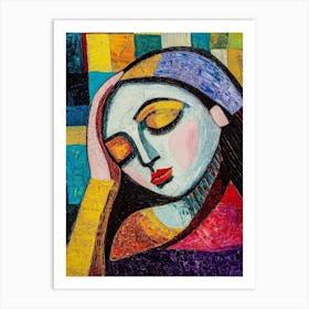 Woman With Eyes Closed Art Print