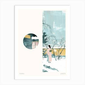 Nara Japan 4 Cut Out Travel Poster Art Print