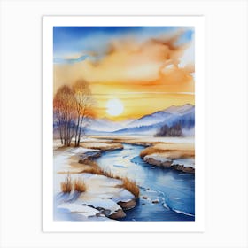 Winter Landscape Painting 9 Art Print