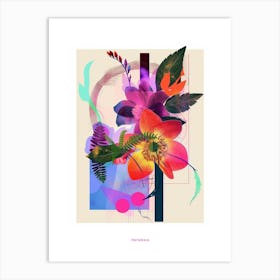 Hellebore 1 Neon Flower Collage Poster Art Print