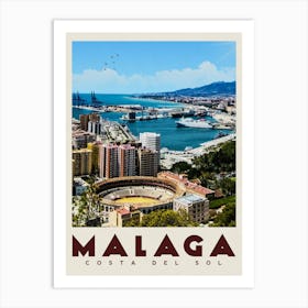 Malaga Spain Travel Poster Art Print
