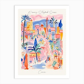 Poster Of Cairo, Dreamy Storybook Illustration 1 Art Print