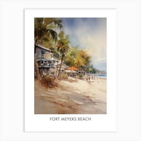 Fort Myers Beach Watercolor 4travel Poster Art Print