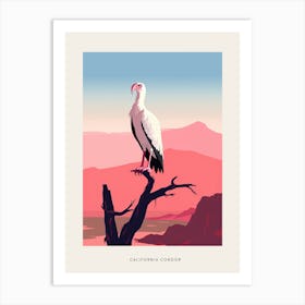 Minimalist California Condor 2 Bird Poster Art Print