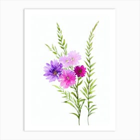 Heather Watercolour Flower Art Print