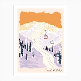 Poster Of Taos Ski Valley   New Mexico, Usa, Ski Resort Pastel Colours Illustration 0 Art Print