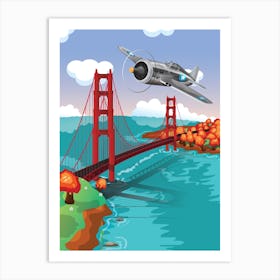 Golden Gate Flypast Art Print