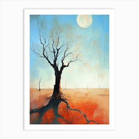 Tree In The Desert, Minimalism Art Print