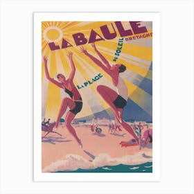 La Baule France, Vintage Travel Poster Art Print