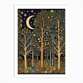 William Morris Moon In The Forest 11 Art Print