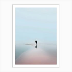 Man Walking On The Beach Art Print