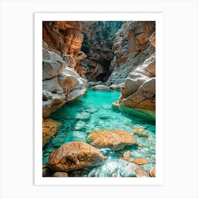 Blue Water In A Canyon 1 Art Print