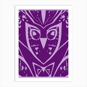 Abstract Owl Two Tone Lilac 1 Art Print