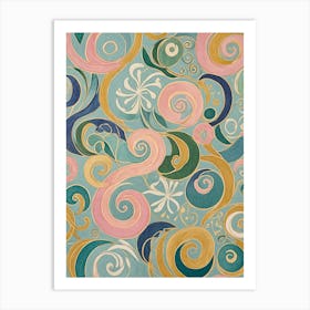 Whimsical Pastel Swirls Art Print