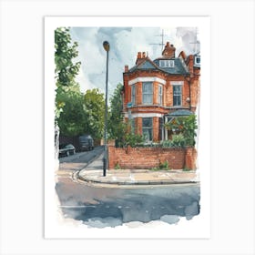 Hillingdon London Borough   Street Watercolour 4 Art Print