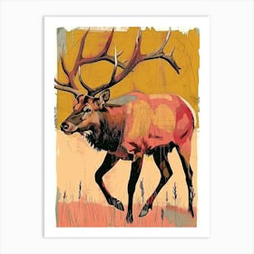 Elk Illustration 2 Art Print