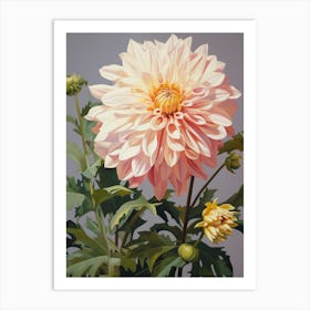 Dahlia 2 Flower Painting Art Print