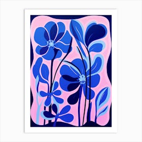 Blue Flower Illustration Sweet Pea 2 Art Print