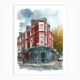 Haringey London Borough   Street Watercolour 4 Art Print