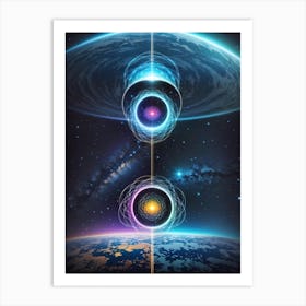 Three Planets In Space Art Print