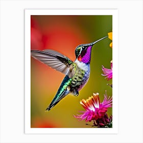 Male Ruby Throated Hummingbird-Reimagined 3 Art Print