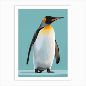 Emperor Penguin Carcass Island Minimalist Illustration 4 Art Print
