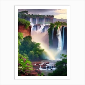 Iguazu Falls Of The South, Argentina Realistic Photograph (3) Art Print