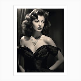 Black And White Photograph Of Ava Gardner 3 Art Print