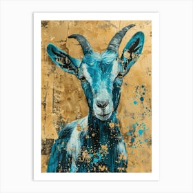 Pygmy Goat Gold Effect Collage 3 Art Print