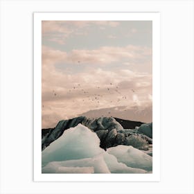 Jokulsarlon Glacier Sunset Art Print