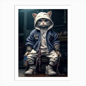 Hip Hop Cat 2 Art Print