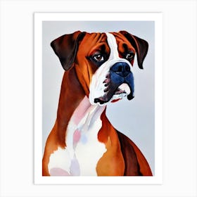 Boxer 3 Watercolour Dog Art Print