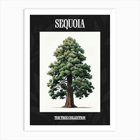Sequoia Tree Pixel Illustration 3 Poster Art Print