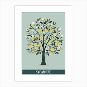 Sycamore Tree Flat Illustration 3 Poster Art Print