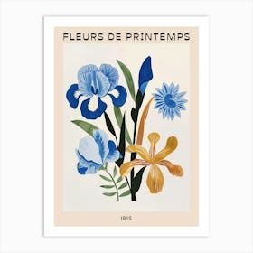 Spring Floral French Poster  Iris 3 Art Print