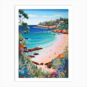 Little Cove Beach, Australia, Matisse And Rousseau Style 2 Art Print