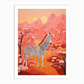Zebra At Sunrise 2 Art Print