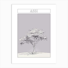 Ash Tree Minimalistic Drawing 3 Poster Art Print