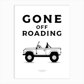 Gone Off Roading Fineline Illustration Poster  Art Print