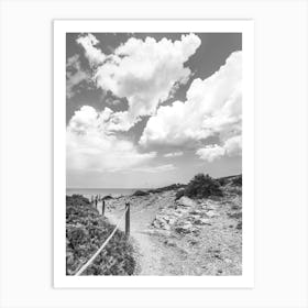 Path To The Sea, Black and White Art Print