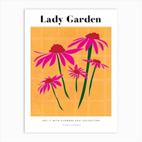 Check Lady Garden Art Print